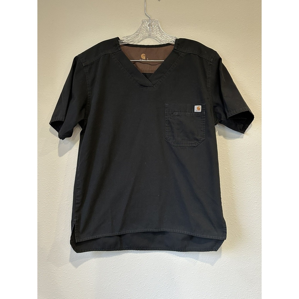 Carhartt Short Sleeve‎ Scrub Utility Nurse Doctor Top Black Mens Size S